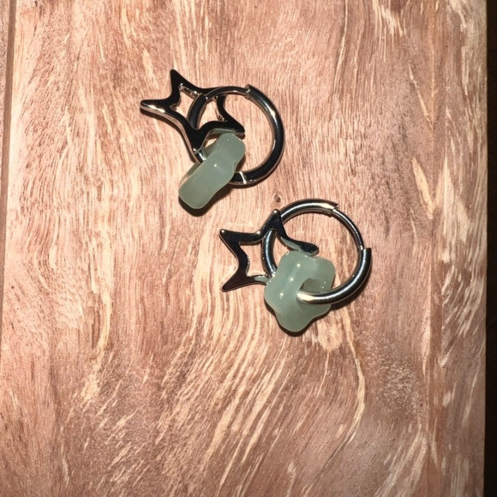 Star Pendant Hoop Earrings for Women - Copper Crafted,